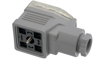 Hirschmann GDME 2011 2 + PE DIN 43650, Socket DIN 43650 Solenoid Connector, 250 V Voltage [GDME 2011 GREY]; 527-444