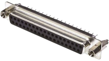 TE Connectivity AMPL 37 Way Vertical Through Hole D-sub Connector Receptacle, 2.77mm Pitch, with 4-40 Screw Locks [2301842-1]; 527-799