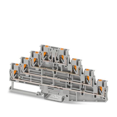 Phoenix Contact 1336395 13363 Series Grey, 0.14mm², 4-Level, Push In Termination [1336395]; 535-129