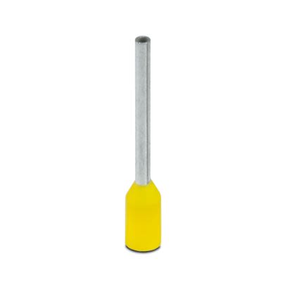 Phoenix Contact Insulated Ferrule, 10mm Pin Length, 0.8mm Pin Diameter, Yellow [3241128]; 535-296