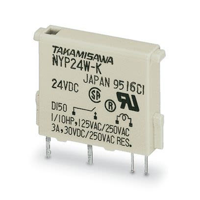 Phoenix Contact Plug In Power Relay, 24V dc Coil, 1mA Switching Current, SPST [2961037]; 535-298