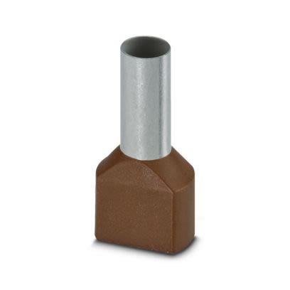 Phoenix Contact Insulated Ferrule, 14mm Pin Length, 6.5mm Pin Diameter, Brown [1213206]; 535-334