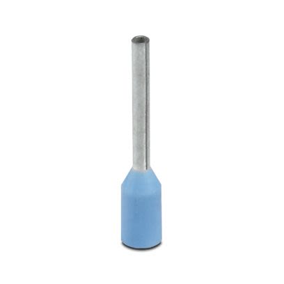 Phoenix Contact Insulated Ferrule, 8mm Pin Length, 0.8mm Pin Diameter, Blue [3201364]; 535-394