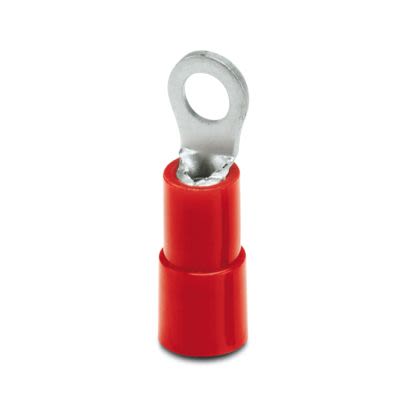 Phoenix Contact Uninsulated Ring Terminal, M3mm Stud Size, Red [3240016]; 535-403