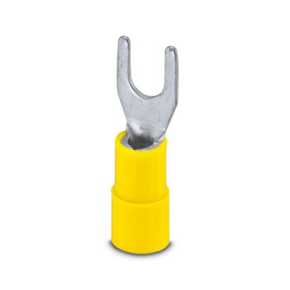 Phoenix Contact Insulated Fork Terminal, 11AWG to 9AWG Polyamide, Yellow [3240043]; 535-409