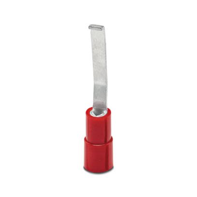 Phoenix Contact Hooked Insulated Blade terminal plug 18mm Blade Length, 16AWG to 22AWG, Red [3240015]; 535-434