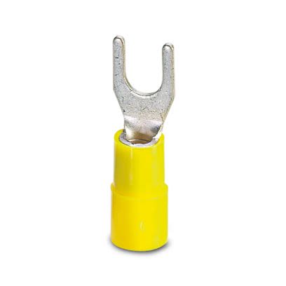 Phoenix Contact Insulated Fork Terminal, 11AWG to 9AWG Polyamide, Yellow [3240042]; 535-439