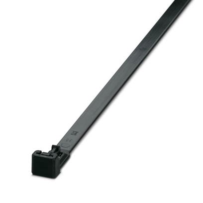 Phoenix Contact Cable Ties, Standard, 350mm x 7.5 mm, Black Polyamide, Pk-100 [3240717]; 535-459