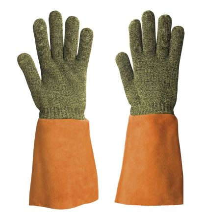 Honeywell Safety KarboTECT L Black, Brown Para-aramid Cut Resistant Work Gloves, Size 10, Leather Coating [095410191X]; 535-608