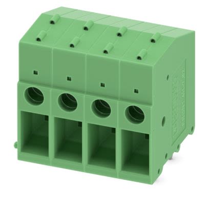 Phoenix Contact PCB Terminal Block, 4-Contact, 7.62mm Pitch, Wave Soldering, 1-Row, Plug In, Screw Termination [1703212]; 535-725