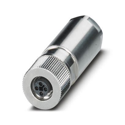 Phoenix Contact, SACC-M12FST-4PL-CM IP65 Silver Cable Mount 4P Power Connector Socket, Rated At 12A, 63 V dc [1151366]; 535-807