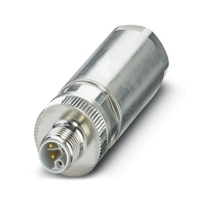 Phoenix Contact, SACC-M12MSL-4FEPL-CL SH IP65 Silver Cable Mount 5P Power Connector Plug, Rated At 16A, 63 V dc [1080235]; 535-819