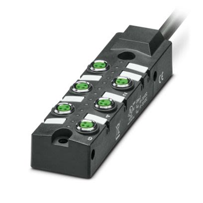 Phoenix Contact SACB Series Distribution Unit, M8, 10m cable, 3 way, 6 port [1197231]; 535-822