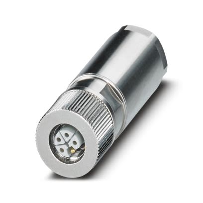 Phoenix Contact, SACC-M12FSL-4FECT-CL SH IP65 Silver Cable Mount 5P Power Connector Socket, Rated At 16A, 63 V dc [1080233]; 535-841