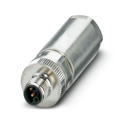 Phoenix Contact, SACC-M12MSL-4PL-CM SH IP65 Silver Cable Mount 4P Power Connector Plug, Rated At 16A, 63 V dc [1080239]; 535-842