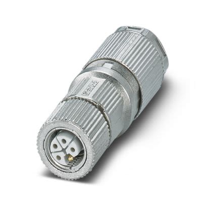 Phoenix Contact, SACC-M12FSL-4FECT-CL SH IP65 Grey Cable Mount 5P Power Connector Socket, Rated At 16A, 63 V dc [1027478]; 535-851