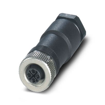 Phoenix Contact, SACC-M12FSS-3PECON-PG 9-M IP67 Black Screw Mount 4P Power Connector Socket, Rated At 12A, 630 V ac [1107269]; 536-002