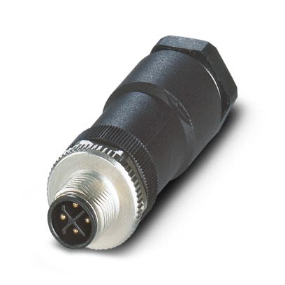 Phoenix Contact, SACC-M12MSS-3PECON-PG 9-M IP67 Black Screw Mount 4P Power Connector Plug, Rated At 12A, 630 V ac [1107268]; 536-009