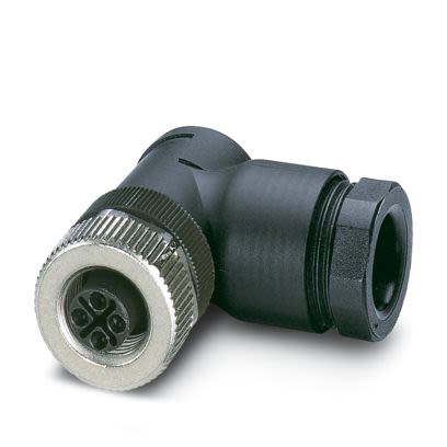 Phoenix Contact, SACC-M12FRS-3PECON-PG 9-M IP67 Black Screw Mount 4P Angled Power Connector Socket, Rated At 12A, 630 V [1107272]; 536-011