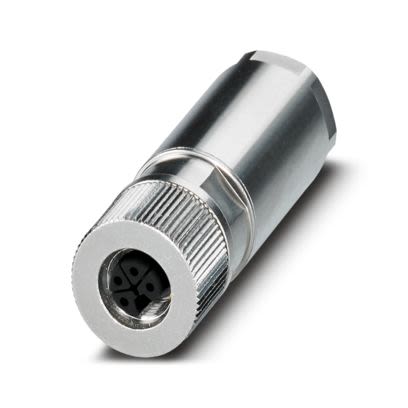 Phoenix Contact, SACC-M12FSL-4PL-CM SH IP65 Silver Cable Mount 4P Power Connector Socket, Rated At 16A, 63 V dc [1080237]; 536-024