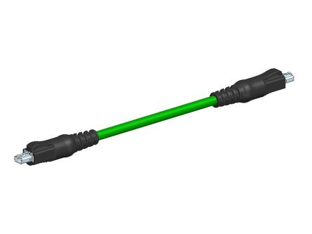 Molex220957, 5m, Green SPE to Male SPE Male, Shielded PUR Shielded, Terminated Polyurethane Sheath [2209570108]; 536-355