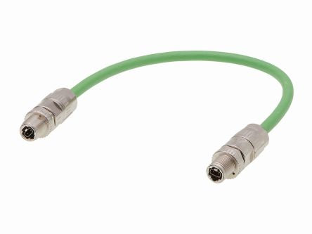 Molex220957, 5m, Green M12 to Male M12 Male, Shielded PUR Shielded, Terminated Polyurethane Sheath [2209570120]; 536-358