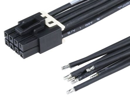 Molex 8 Way Female Crimped Terminal to 8 Way Male Pigtail Wire to Board Cable Assembly, 300mm [2240861083]; 536-384