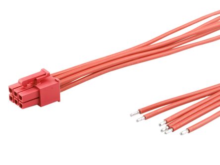 Molex 6 Way Female Crimped Terminal to 6 Way Male Pigtail Wire to Board Cable Assembly, 600mm [2262451064]; 536-416