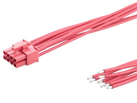 Molex 8 Way Female Crimped Terminal to 8 Way Male Pigtail Wire to Board Cable Assembly, 600mm [2262451084]; 536-422