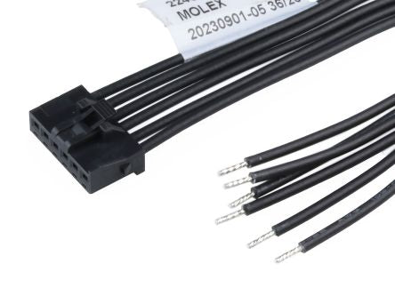 Molex 6 Way Female Crimped Terminal to 6 Way Male Pigtail Wire to Board Cable Assembly, 600mm [2240901064]; 536-620