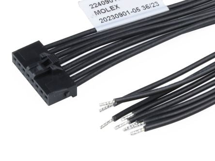 Molex 8 Way Female Crimped Terminal to 8 Way Male Pigtail Wire to Board Cable Assembly, 150mm [2240901082]; 536-621