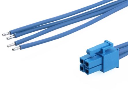 Molex 4 Way Female Crimped Terminal to 4 Way Male Pigtail Wire to Board Cable Assembly, 150mm [2262452042]; 536-841