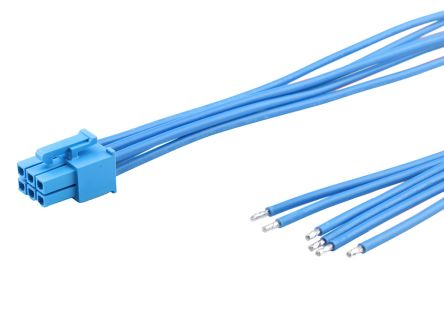 Molex 6 Way Female Crimped Terminal to 6 Way Male Pigtail Wire to Board Cable Assembly, 300mm [2262452063]; 536-863