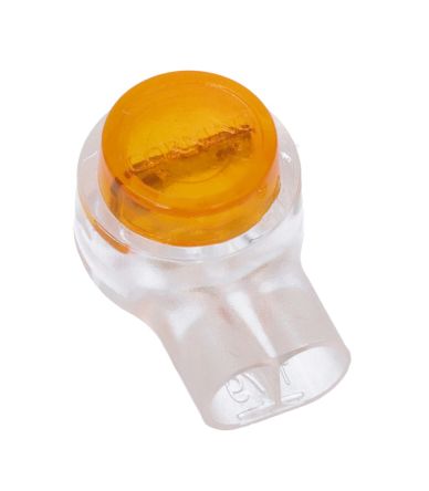 Corning, UY Butt Splice Connector, Orange, Insulated 22 → 26 AWG [UY]; 536-970