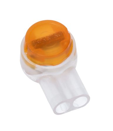 Corning, UY2 Butt Splice Connector, Orange, Insulated 19 → 26 AWG [UY2]; 536-971