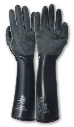 Honeywell Safety Butoject Black Butyl Chemical Resistant Work Gloves, Size 9 [089709141X]; 536-995