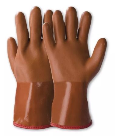 Honeywell Safety Cama Iso Brown Polyacrylic Cold Resistant Work Gloves, Size 9, PVC Coating [069009111X]; 537-005