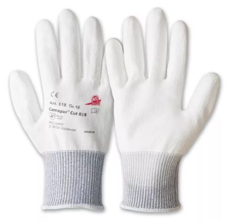 Honeywell Safety Camapur Cut White Spectra Cut Resistant Work Gloves, Size 9, Polyurethane Coating [061809841E]; 537-105