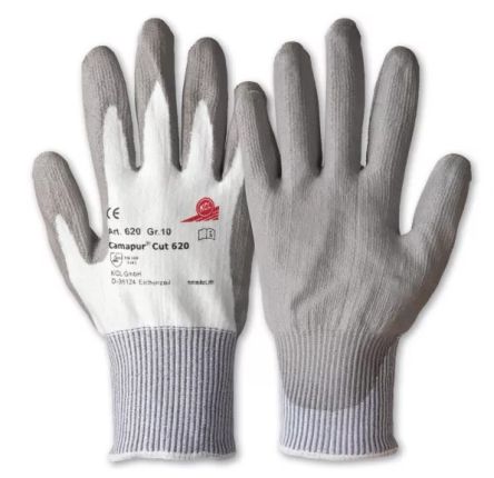 Honeywell Safety Camapur Cut Grey, White Spectra Cut Resistant Work Gloves, Size 6, Polyurethane Coating [062006841E]; 537-109