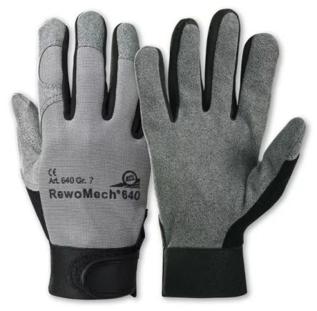 Honeywell Safety RewoMech Black/Grey Leather, Polyester Mechanical Protection Work Gloves, Size 11 [064011141E]; 537-134