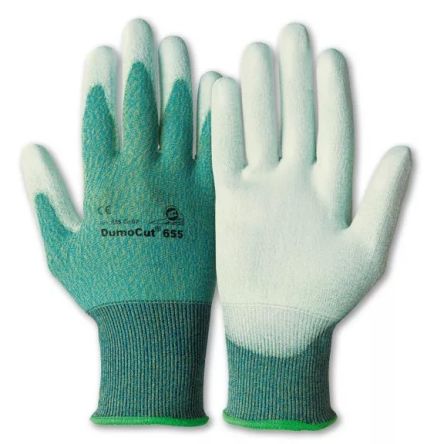 Honeywell Safety DumoCut Blue, Green, White Glass Fibre, Polyamide Cut Resistant Work Gloves, Size 6, Polyurethane [065506141E]; 537-163