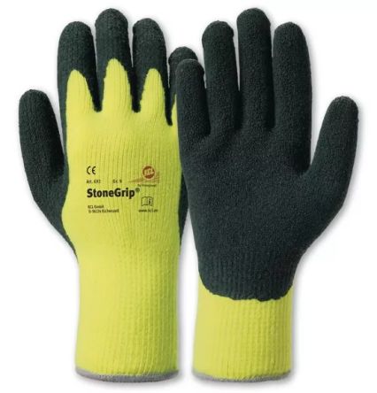 Honeywell Safety StoneGrip Black/Yellow Natural Latex Cold Resistant Work Gloves, Size 11 [069211141E]; 537-180