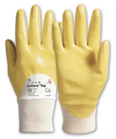 Honeywell Safety Sahara Top Yellow Cotton Mechanical Protection Work Gloves, Size 7, Nitrile Coating [010207141E]; 537-362