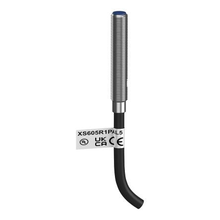 Telemecanique Sensors Inductive Threaded Barrel Inductive Proximity Sensor, M5, 0 → 2.5 mm Detection, PNP NO, 12 [XS605R1PAL5]; 553-050