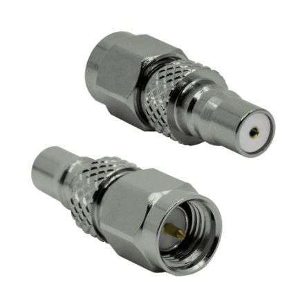 Siretta Straight Coaxial Adapter QMA Socket to SMA Plug [ADAPT/QMAF/SMAM]; 554-238
