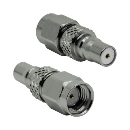 Siretta Straight Coaxial Adapter QMA Socket to SMA Plug [ADAPT/QMAF/SMAM/RP]; 554-240