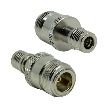 Siretta Straight Coaxial Adapter QMA Plug to N Jack Socket [ADAPT/QMAM/N-TYPEF]; 554-259