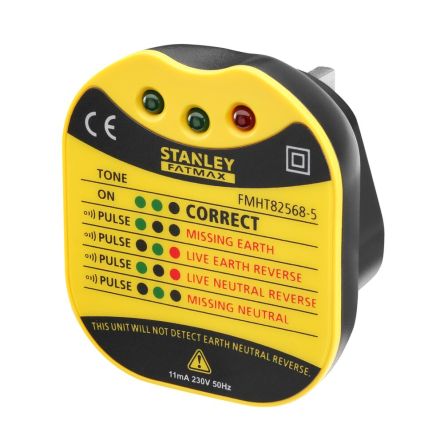 Stanley, Model FMHT82568-5 Socket Tester 11mA 230V CAT ll 230V [FMHT82568-5]; 555-804
