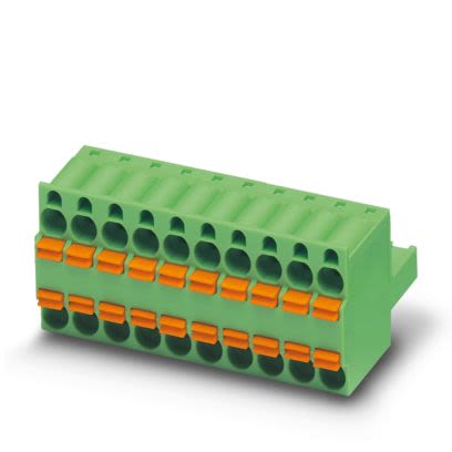 Phoenix Contact, 5.08mm Pitch, 5/..-ST, TFKC 2, 3 Way, , Pluggable Terminal Block, Plug, PCB Mount, Push In Spring [1071464]; 556-076