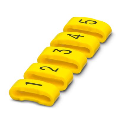 Phoenix Contact SD-WMTBS Slide On Cable Marker, Yellow, Pre-printed "Numbers", 10 → 136mm Cable, for Conductor [0826514:4]; 556-111